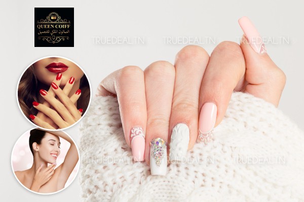 Faux ongles capsules + Gel + Pose vernis permanent + Epilation visage + Epilation sourcils