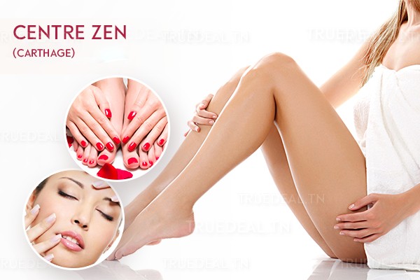 Epilation jambes complètes, bras complètes, aisselles, visage, sourcils + Soin des mains + Soin des pieds +2 poses vernis permanent + Brushing