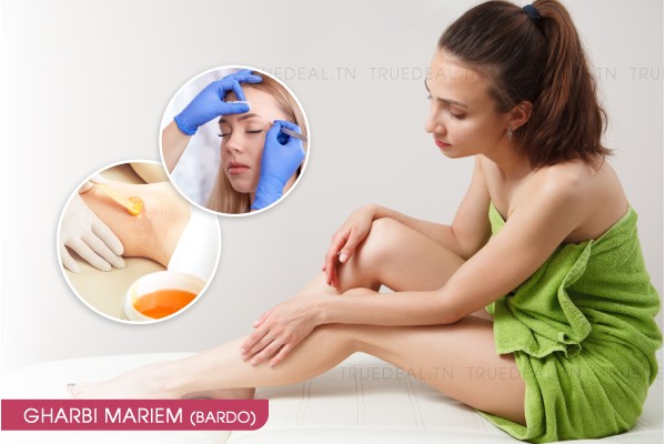Epilation jambes complètes, bras complètes, aisselles, visage, sourcils +Brushing