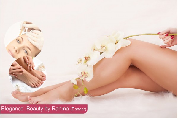 Epilation jambes complètes+ Bras complètes+Visage+Sourcils+Soin des mains+Soin des pieds+Pose vernis permanent+ Brushing