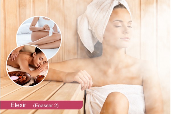 Hammam+Gommage+Enveloppement savon marocain+Massage relaxant humide+Epilation jambes+ bras+ aisselles+ maillot intégrale