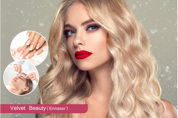 Coloration ou Mèches + Brushing + Epilation Visage + Epilation Sourcils + Pose Vernis Permanent