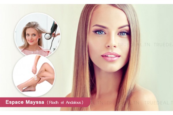 Coloration + Coupe + Brushing + Epilation visage, Sourcils, Bras complètes, Aisselles.