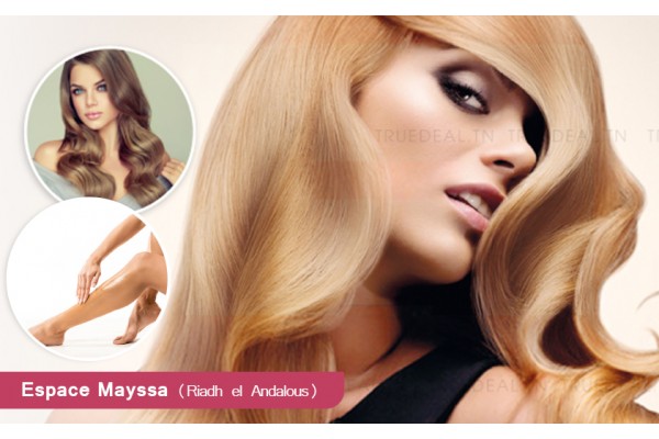 Coloration+Méches+Coupe+Brushing+Epilation visage+Sourcils+Jambes +Bras+Aisselles.