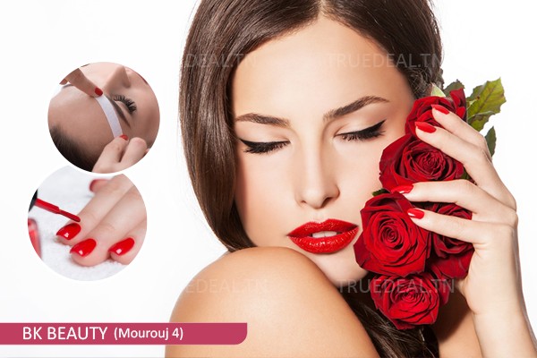 Soin des Mains + Pose Vernis Permanent + Epilation Sourcils + Lèvre supérieure + Coupe + Brushing