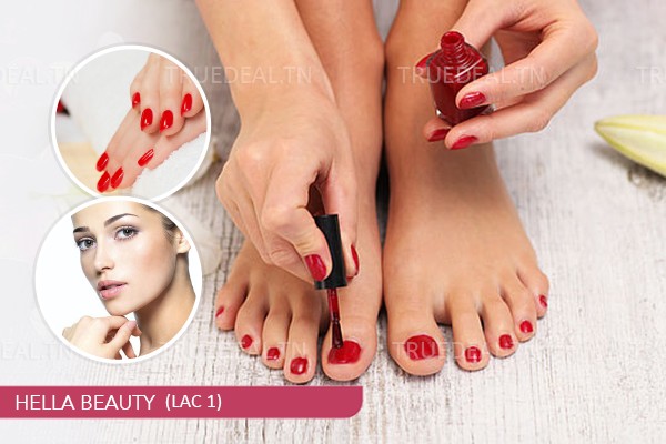 Soin Des Mains Spécifique+ Soin Des Pieds Spécifique+ 2 Poses Vernis Permanent+Epilation Visage+ Brushing