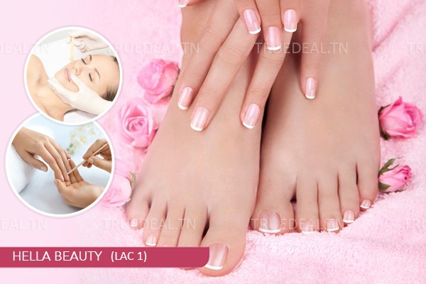 Soin des mains + Soin des pieds + 2 Poses Vernis permanent +Epilation Visage+Epilation Sourcils