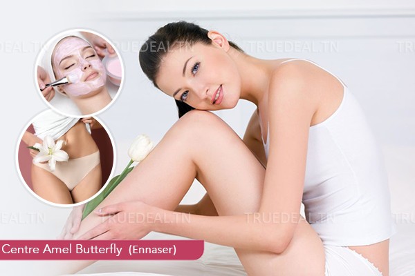 Epilation Jambes Complètes+ Bras Complètes+Aisselles+Maillot Intégral+Visage (à la cire Biologique)+Sourcils+Masque Apaisant+ Douche