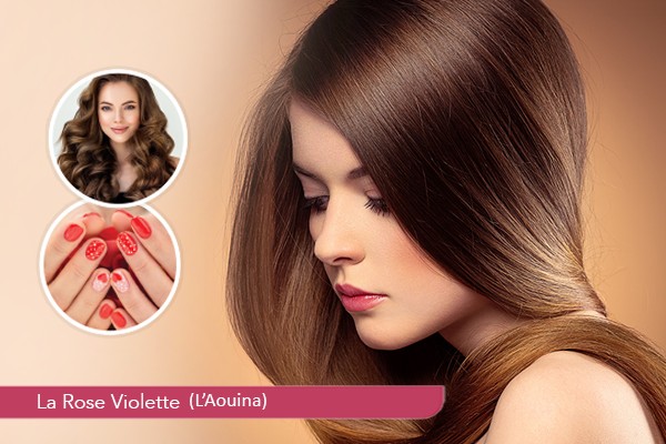 Coloration+ Kératine+Pose vernis permanent+Epilation visage+Epilation Sourcils+Brushing