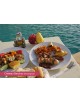 Accès piscine+ Menu (Entrée assortiment de salade +Suite grillade mixte ou poisson grillé)